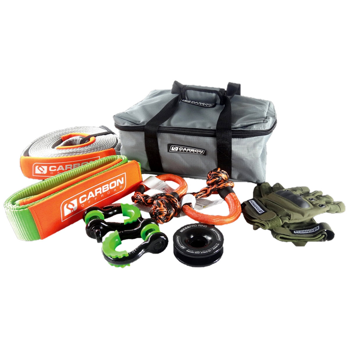 Carbon Offroad Essential Snatch And Winch 4x4 Recovery Kit - SuperSaverAU - view 1