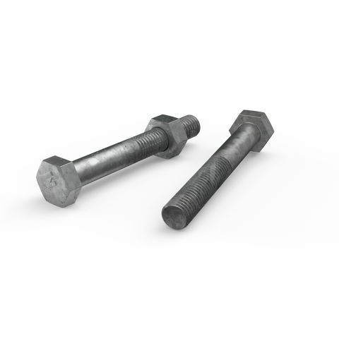 Zenith M10 x 75mm Hot Dip Galvanised Hex Head Bolts and Nuts - Grey - Each - SuperSaverAU - view 1