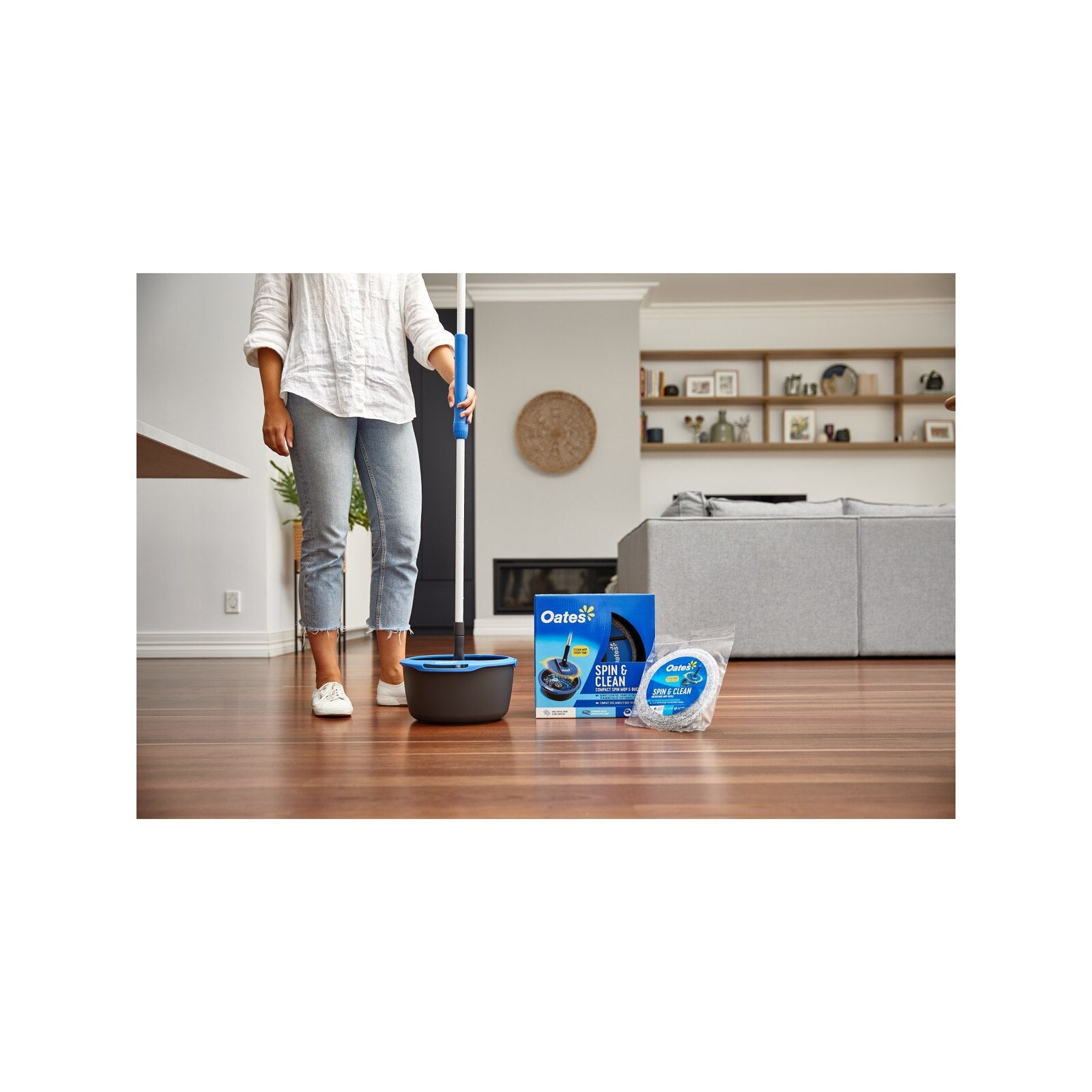 Oates Spin & Clean Compact Spin Mop & Bucket Set