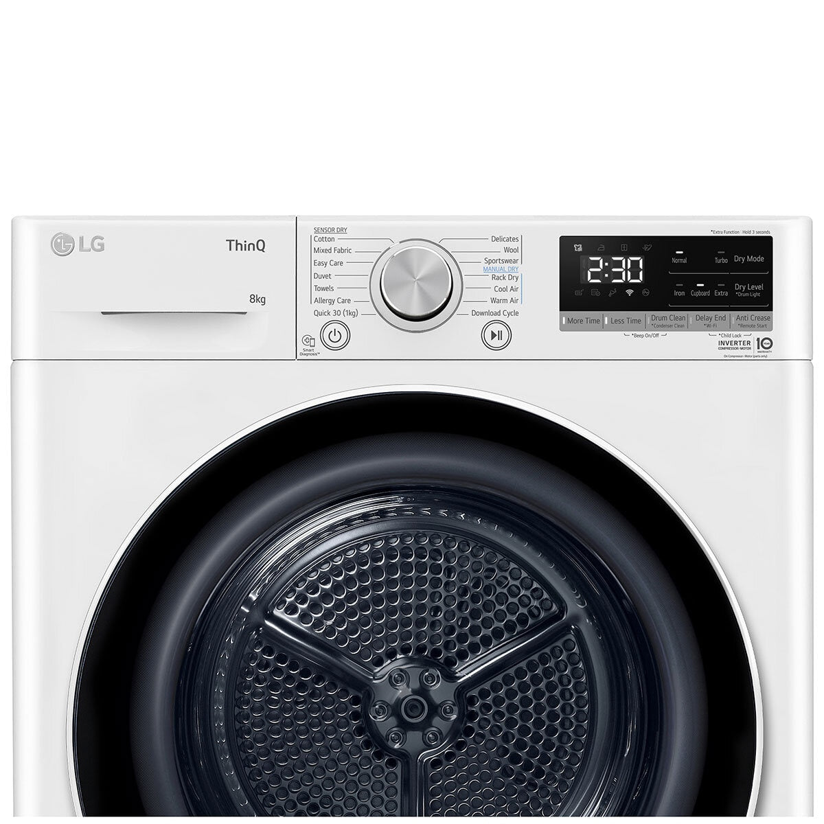 LG 8kg Heat Pump Dryer DVH5-08W White - Finish: White, Energy-Efficient Drying - SuperSaverAU - view 11