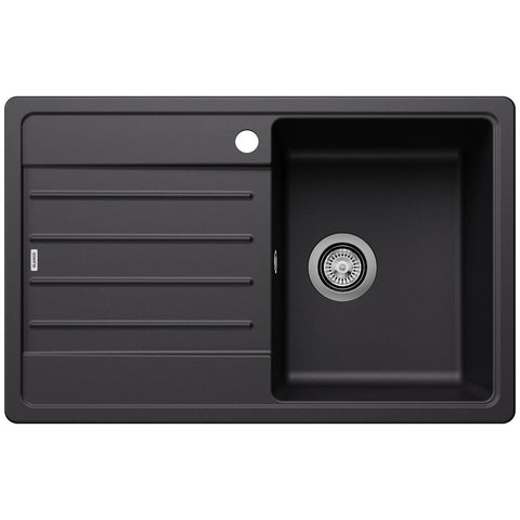 Blanco Legra 45S Top Mount Sink - Single Bowl, Left Hand Drainer, Silgranit Black - 528057
