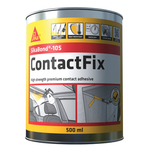 Sika 500ml ContactFix 105 Premium Sprayable Contact Adhesive, Clear, Fast Drying