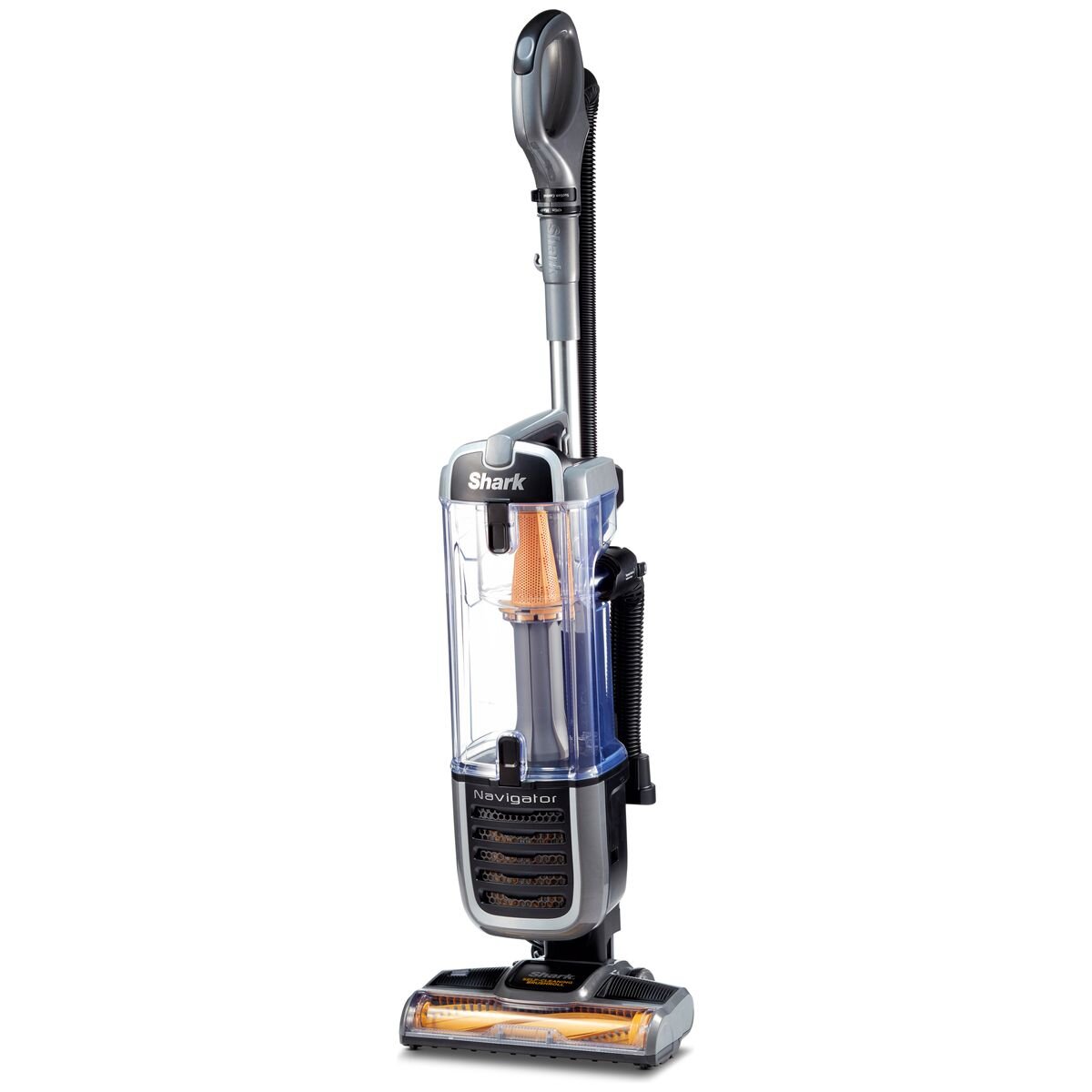 Shark Navigator Self-Cleaning Brushroll Pet Upright Vacuum - 1.6L Dust Cup, 3.6m Hose, Grey and Yellow - ZU62