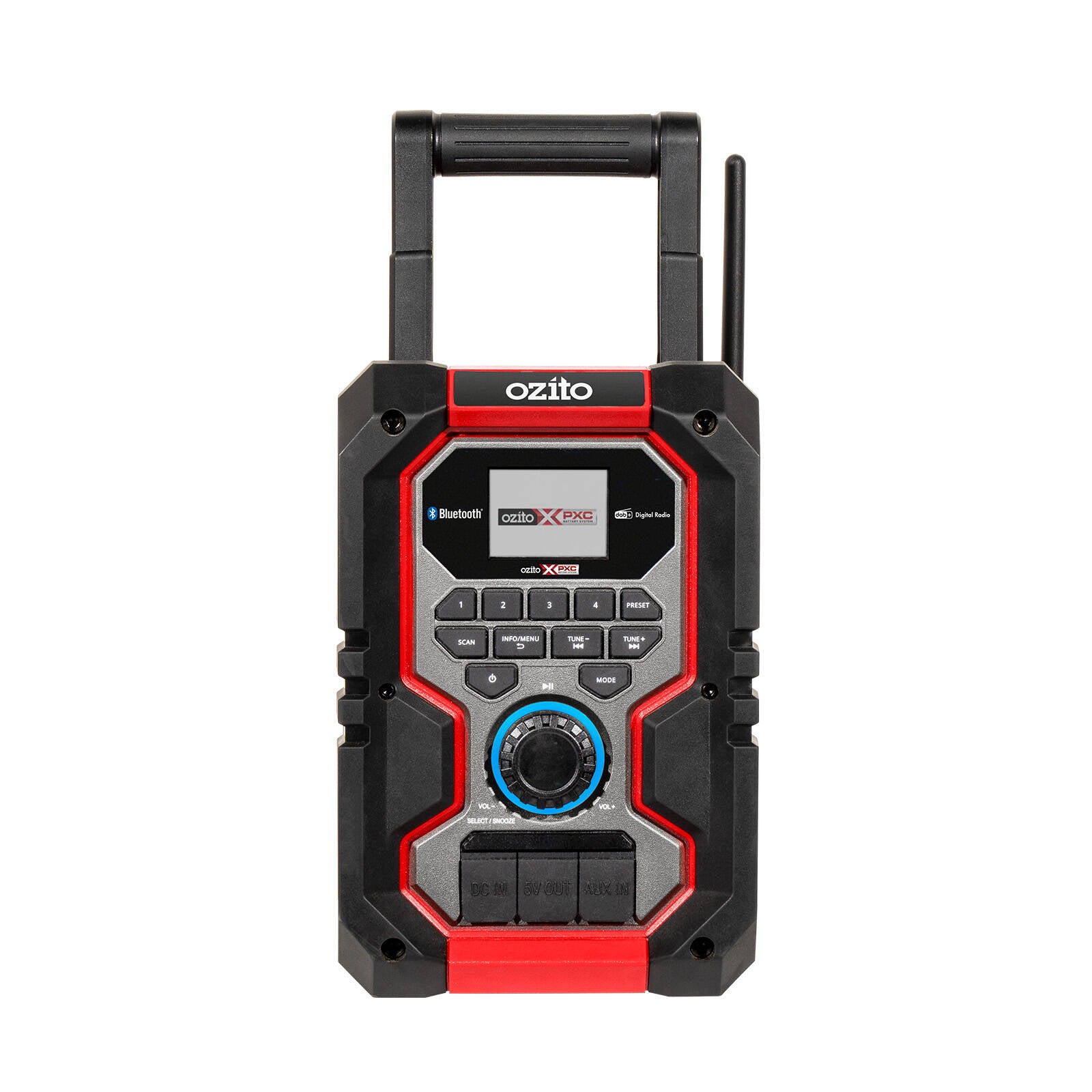 Ozito PXC 18V Cordless DAB+ FM Digital Radio, Bluetooth, LCD Display PDRS-018