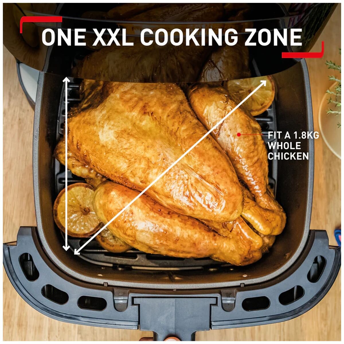 Tefal Easy Fry and Grill 2 in 1 XXL Air Fryer - FlexCook Divider, Smokeless Grill, Black - EY8018