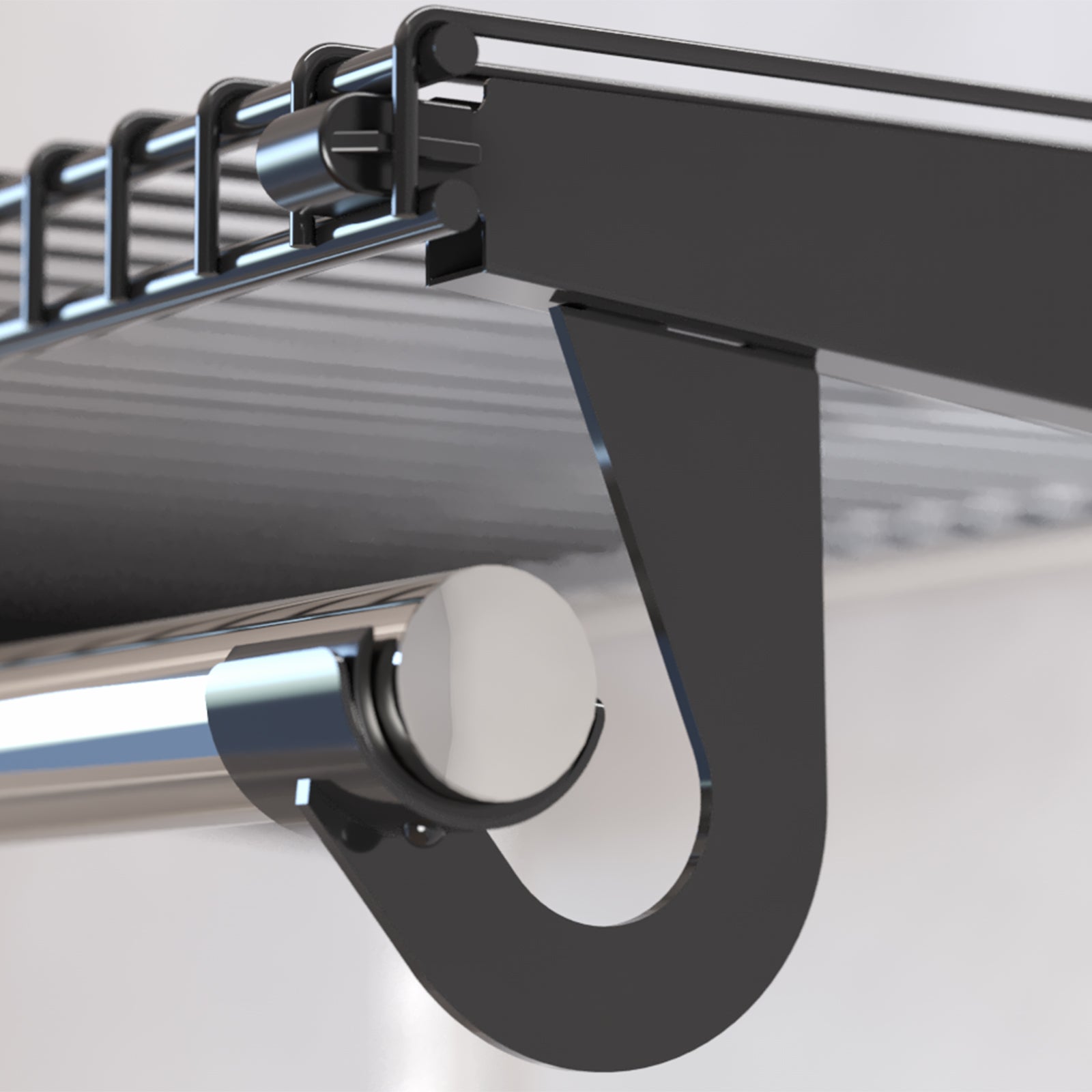 Flexi Storage Home Solutions 40 x 100 x 80mm Black Steel Hanging Rod Bracket - 2 Pack