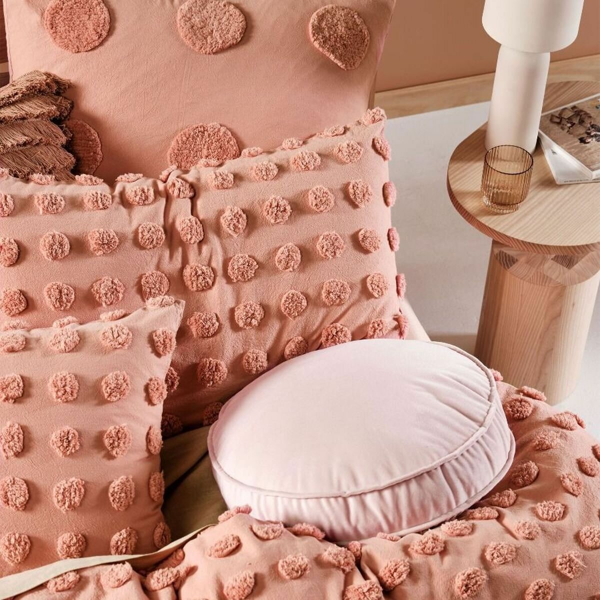 Linen House Haze Double Quilt Cover Set - Cotton, Includes 2 Pillowcases, Rosette - 01702I378