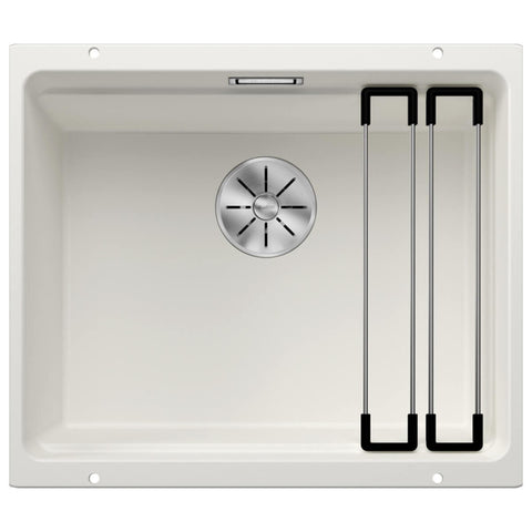 Blanco Etagon 500-U single bowl undermount sink - white finish, Etagon rails, InFino drain - 528008