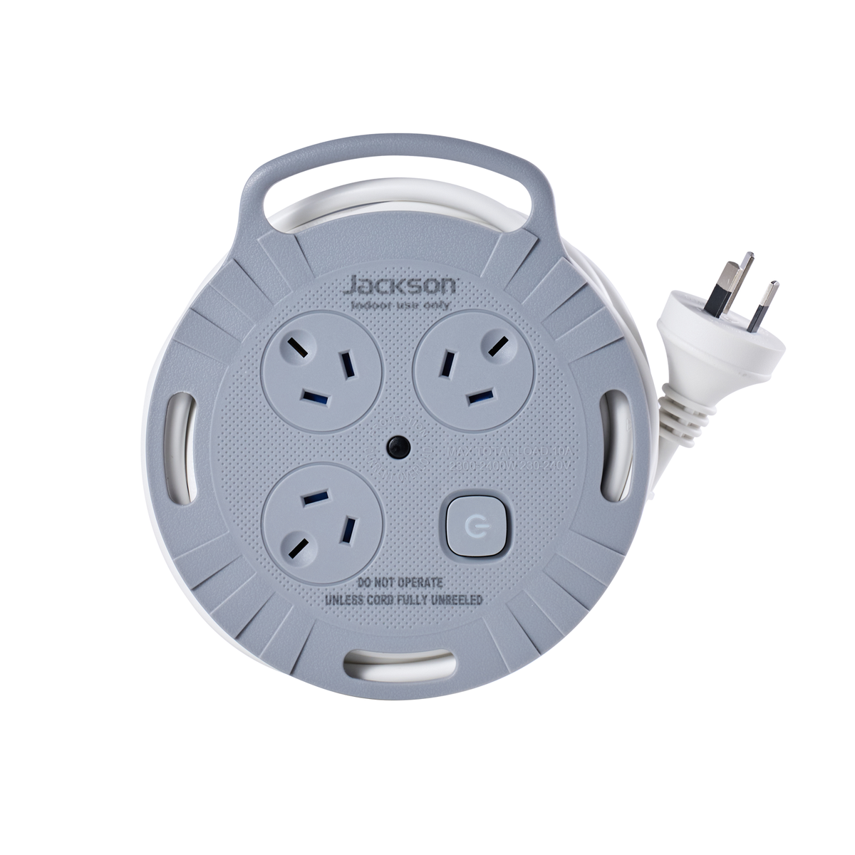 Jackson Rugged 3 Outlet Extension Reel - 3 Metre - Indoor Use - Overload Protection - SuperSaverAU - view 2
