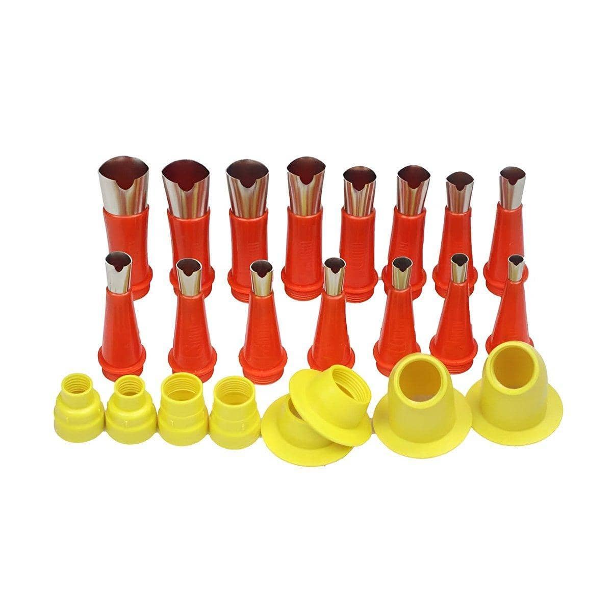 23 Piece V Shaped Stainless Steel Rubber Nozzle Caulking Tool Kit - Red and Yellow - view 2