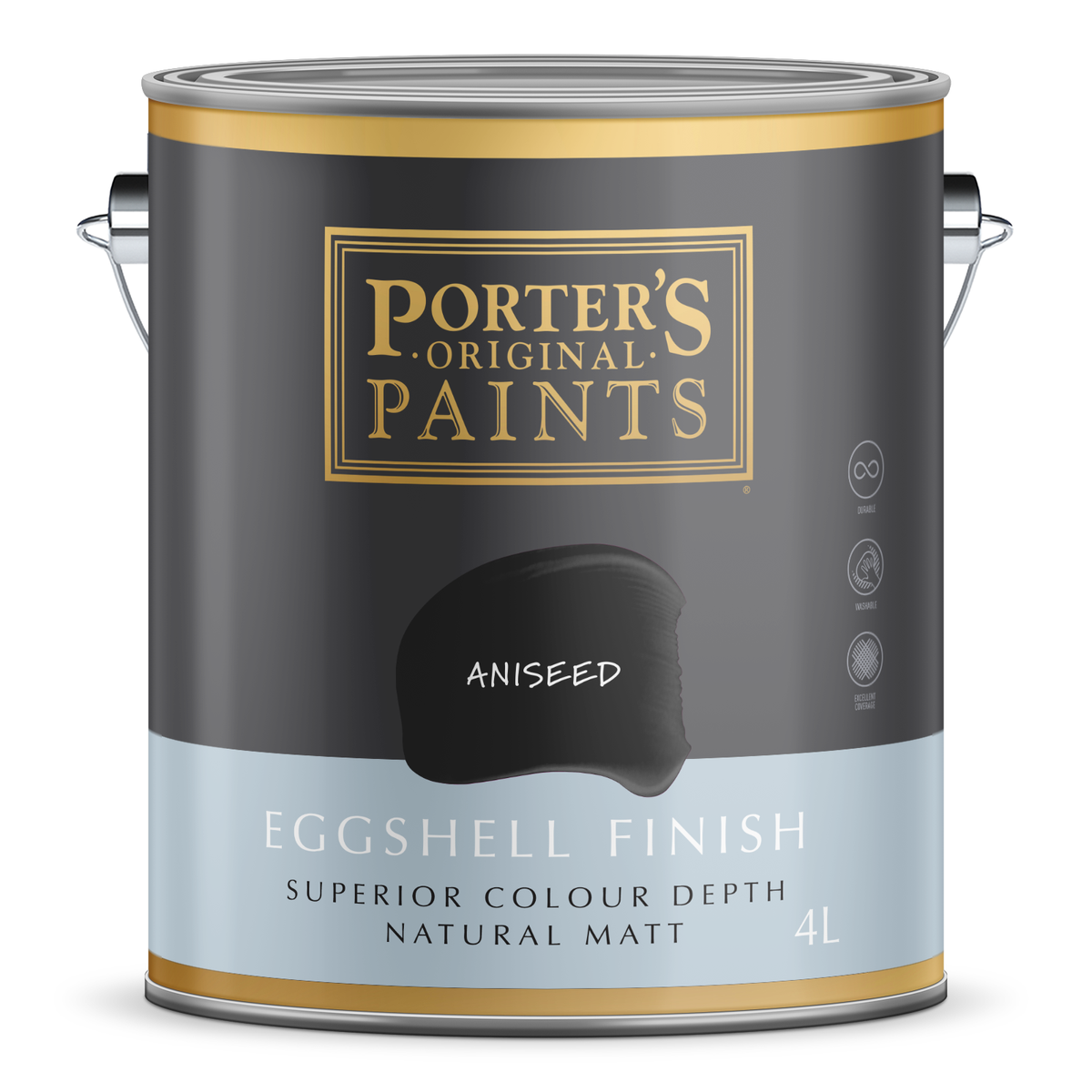 Porter's Paints Broadwall 4L Aniseed Eggshell Washable Wall Paint