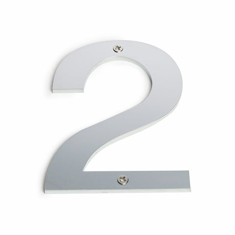 Sandleford 100mm Brushed Stainless Steel House Number 2 - Weather Resistant