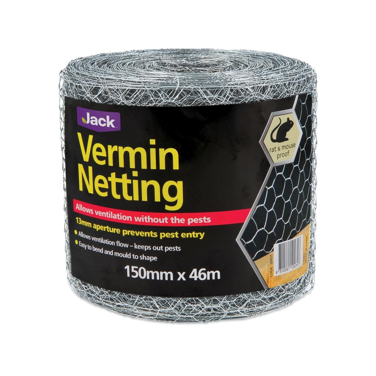 Jack 150 x 13 x 0.56mm x 46m Galvanised Steel Vermin Mesh