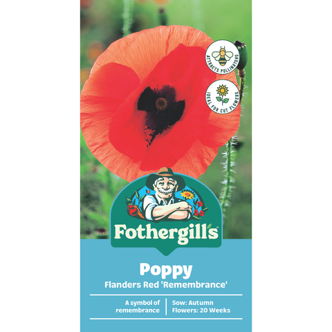 Mr Fothergill's Poppy Flanders Red Flower Seeds - Hardy Red Annual 60cm