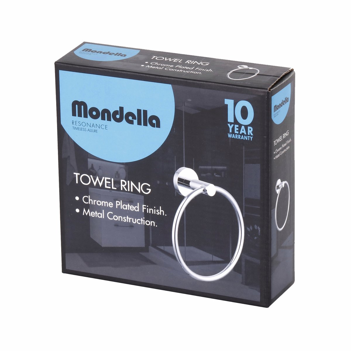 Mondella Towel Ring - 155mm - Metal - Chrome Finish - SuperSaverAU - view 2