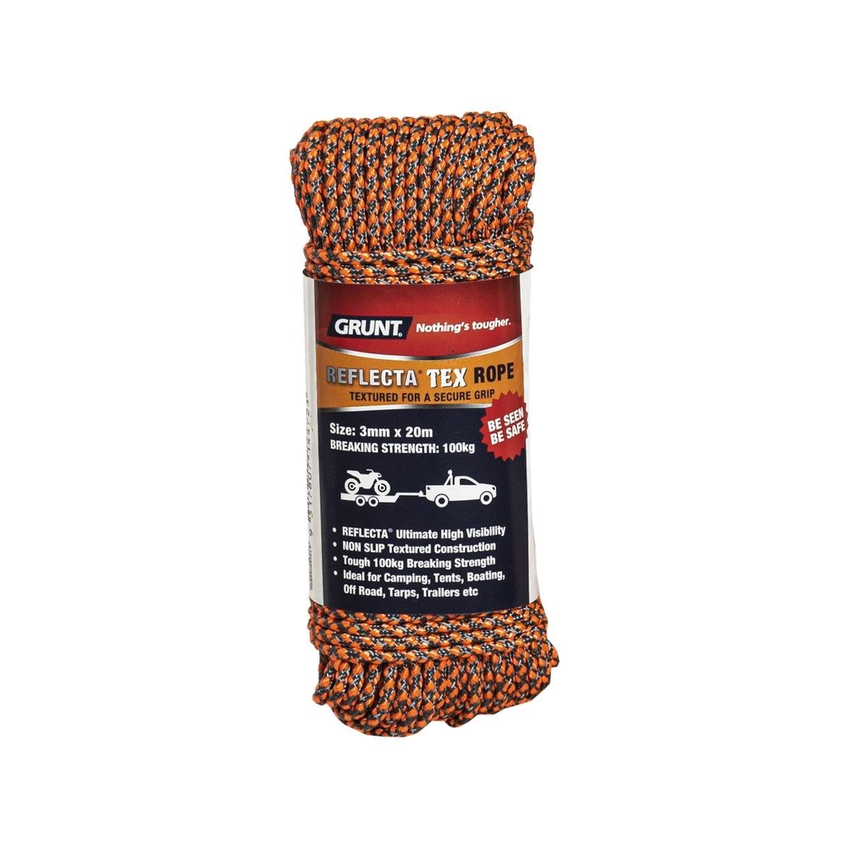 Grunt Reflective Rope - 3mm x 20m - Textured - High Visibility - SuperSaverAU - view 1