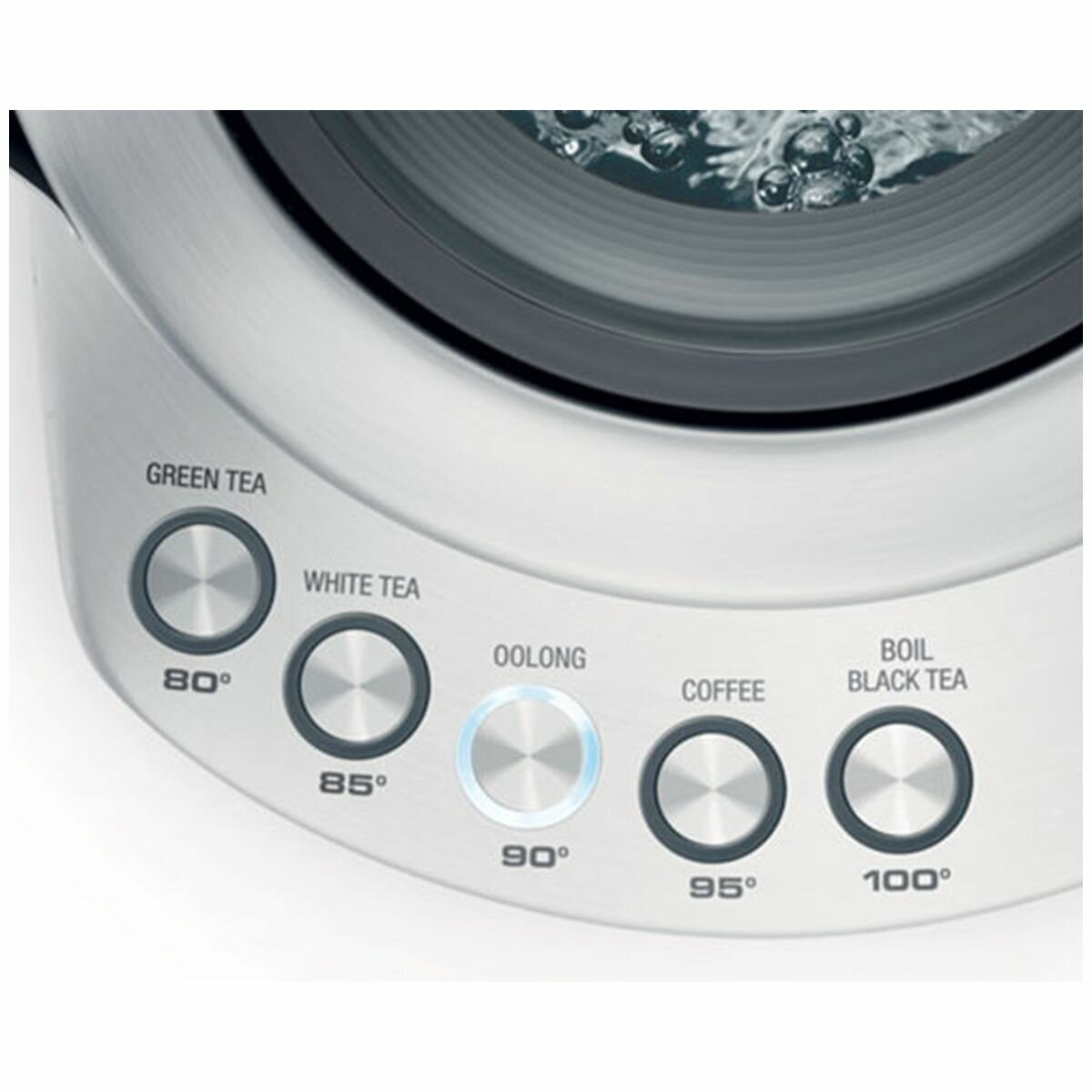 Breville the Smart Kettle 1.7L - Glass, Five Varietal Settings, Keep Warm Button, 2400W - BKE840CLR