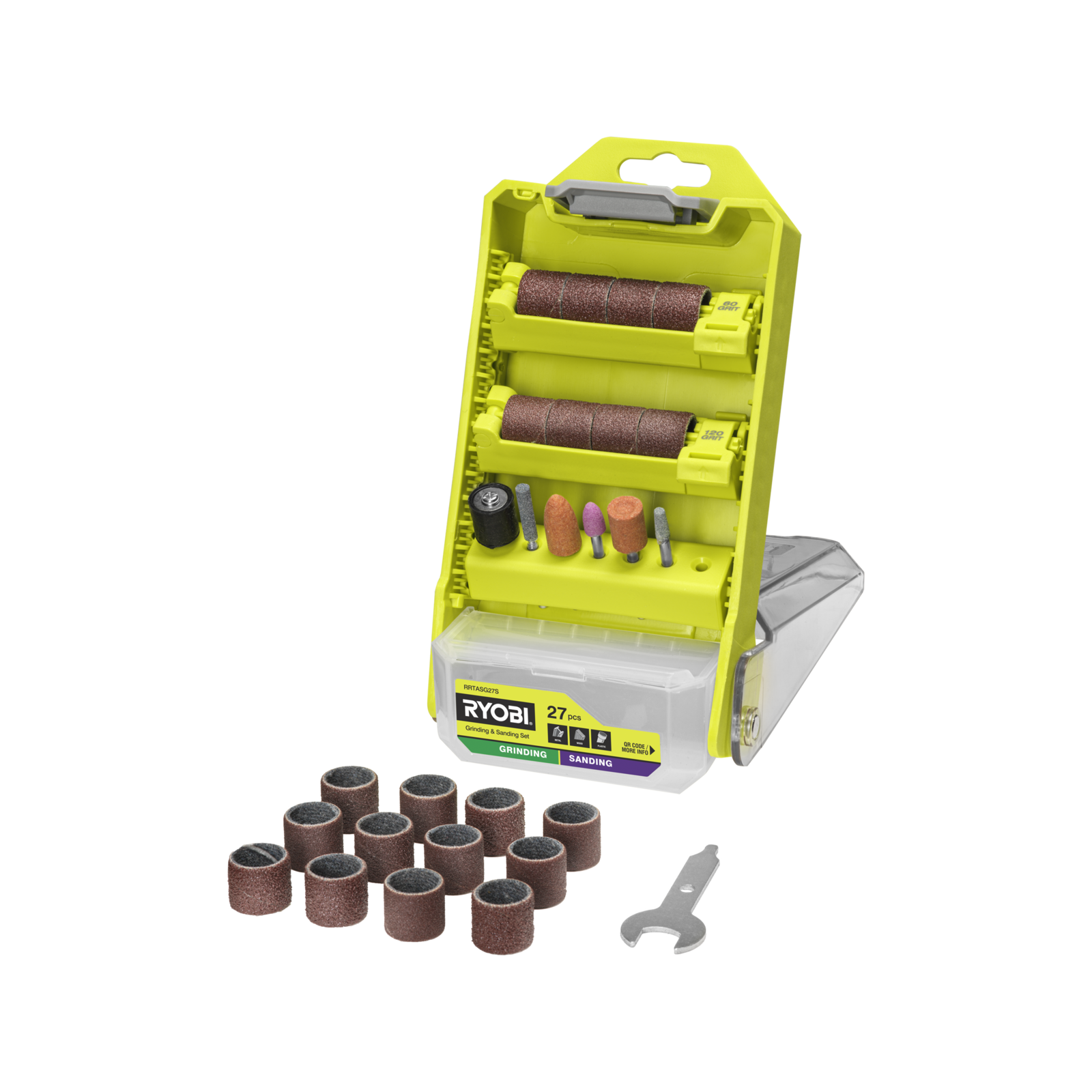 Ryobi 27-Piece Grinding and Sanding Set with Mandrel (60, 120, 240 Grit)