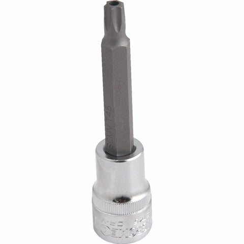 Kincrome T45 Tamperproof Torx Bit Socket, 1/2" Drive 100mm Long Chrome Vanadium