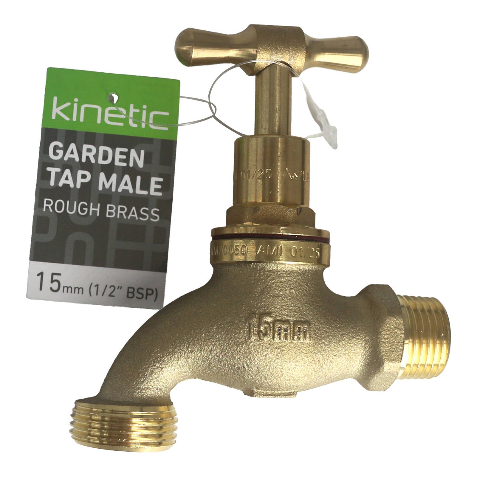 Kinetic 15mm Brass Garden Tap, Lead Free Brass, Indoor & Outdoor Use