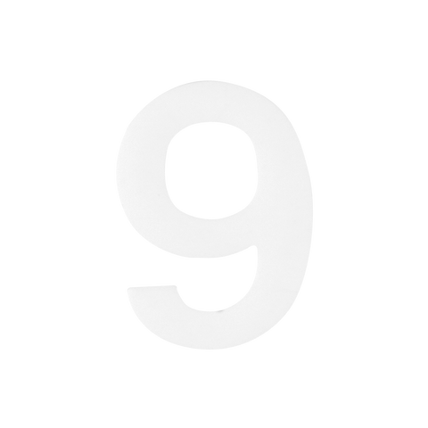 Sandleford Mode White Self Adhesive House Number 9 50mm