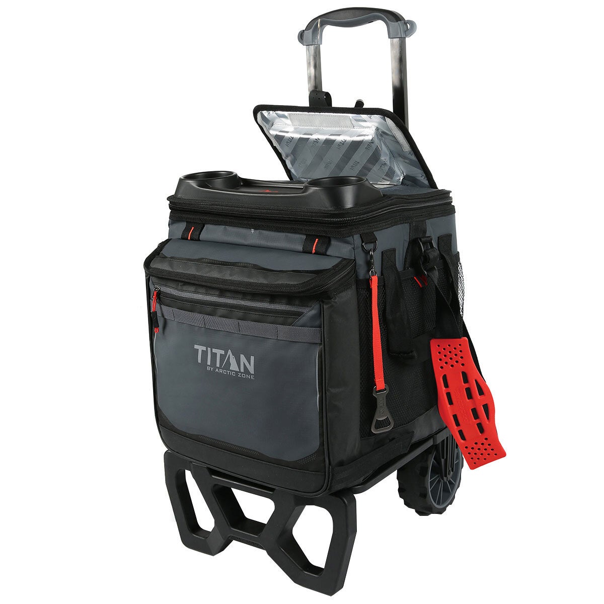 Collapsible Cooler and Big Wheel All Terrain Cart Combo for 60 Cans, Microban Lining by Titan — image 3