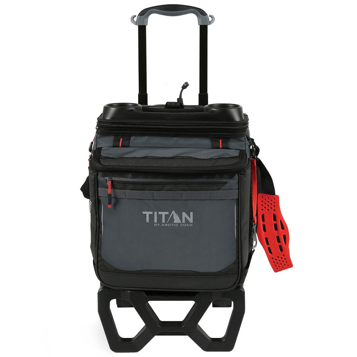 Collapsible Cooler and Big Wheel All Terrain Cart Combo for 60 Cans, Microban Lining by Titan