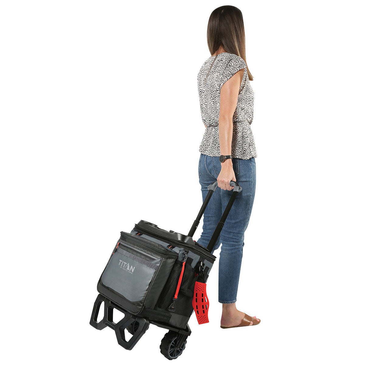 Collapsible Cooler and Big Wheel All Terrain Cart Combo for 60 Cans, Microban Lining by Titan — image 11