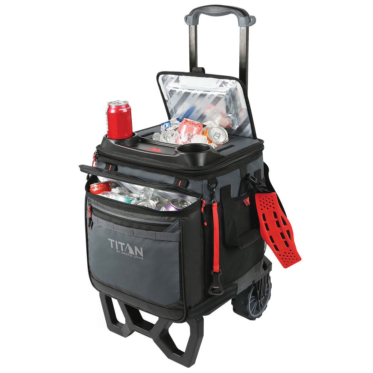 Collapsible Cooler and Big Wheel All Terrain Cart Combo for 60 Cans, Microban Lining by Titan — image 5