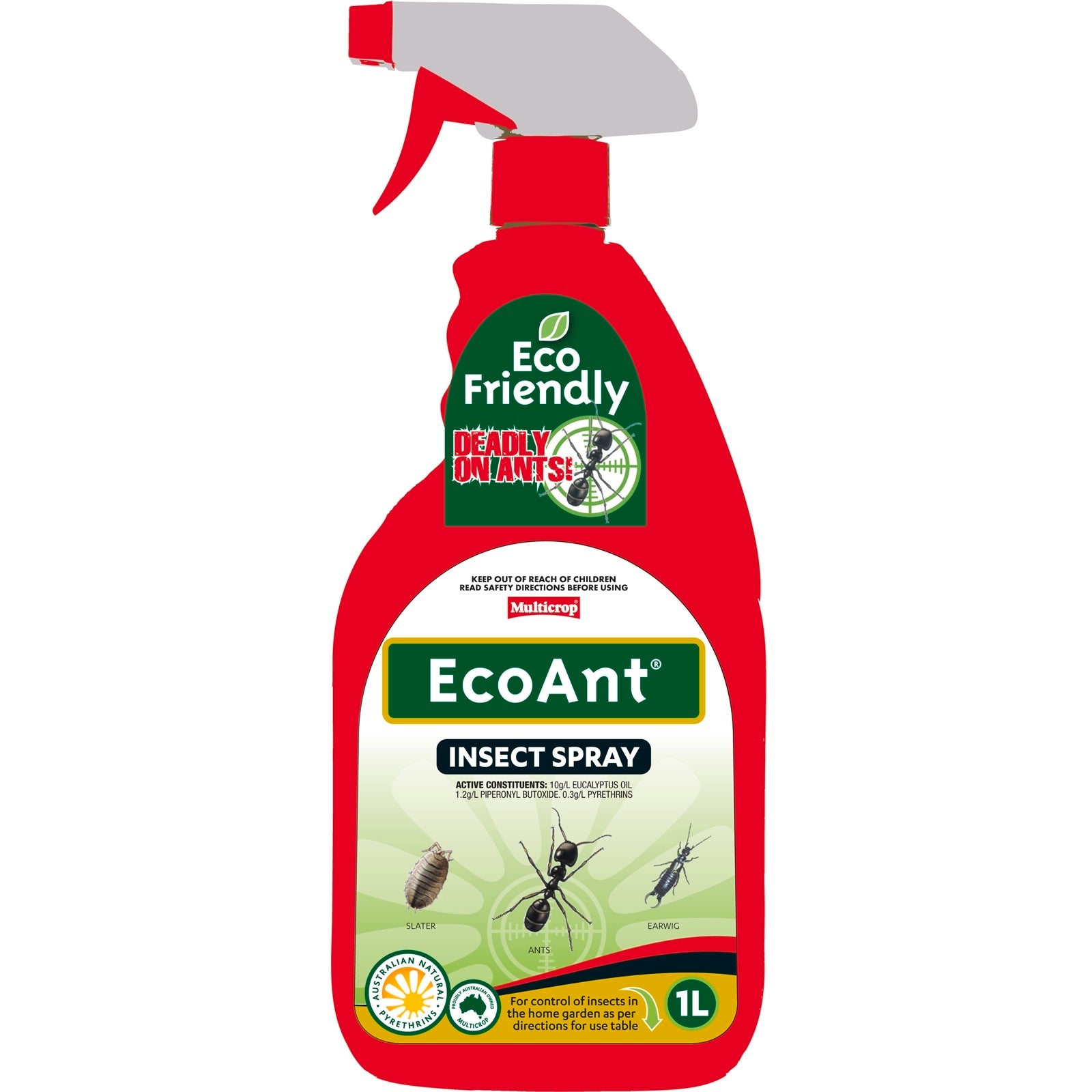 Multicrop 1L EcoAnt Insect Spray for Ants, Earwigs, Slaters & Leafhoppers, Indoor & Outdoor