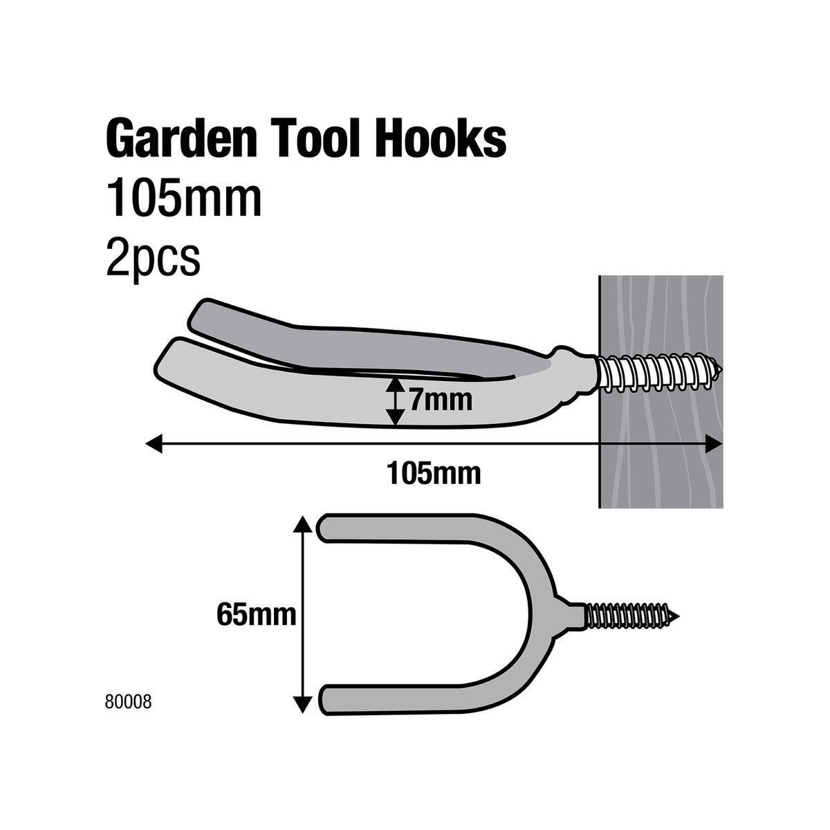Everhang Garden Tool Storage Hooks - 98mm x 56mm - PVC Coated - 2 Pack - SuperSaverAU - view 2
