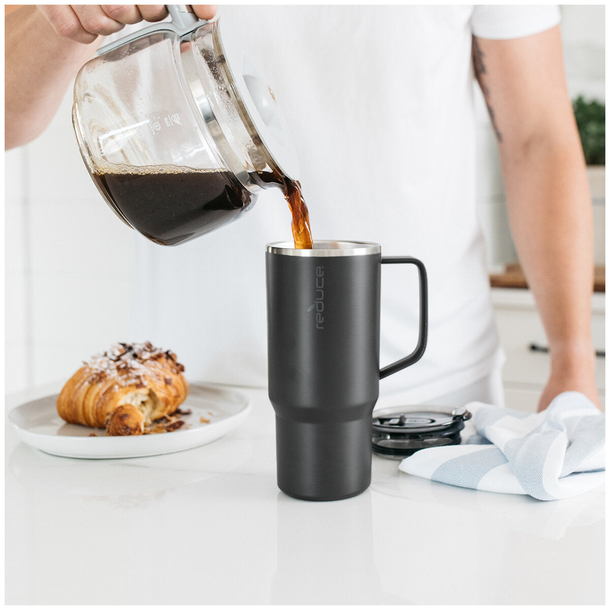 Reduce Hot1 Travel Mugs 2 Pack x 710ml Black Linen - SuperSaverAU - view 5