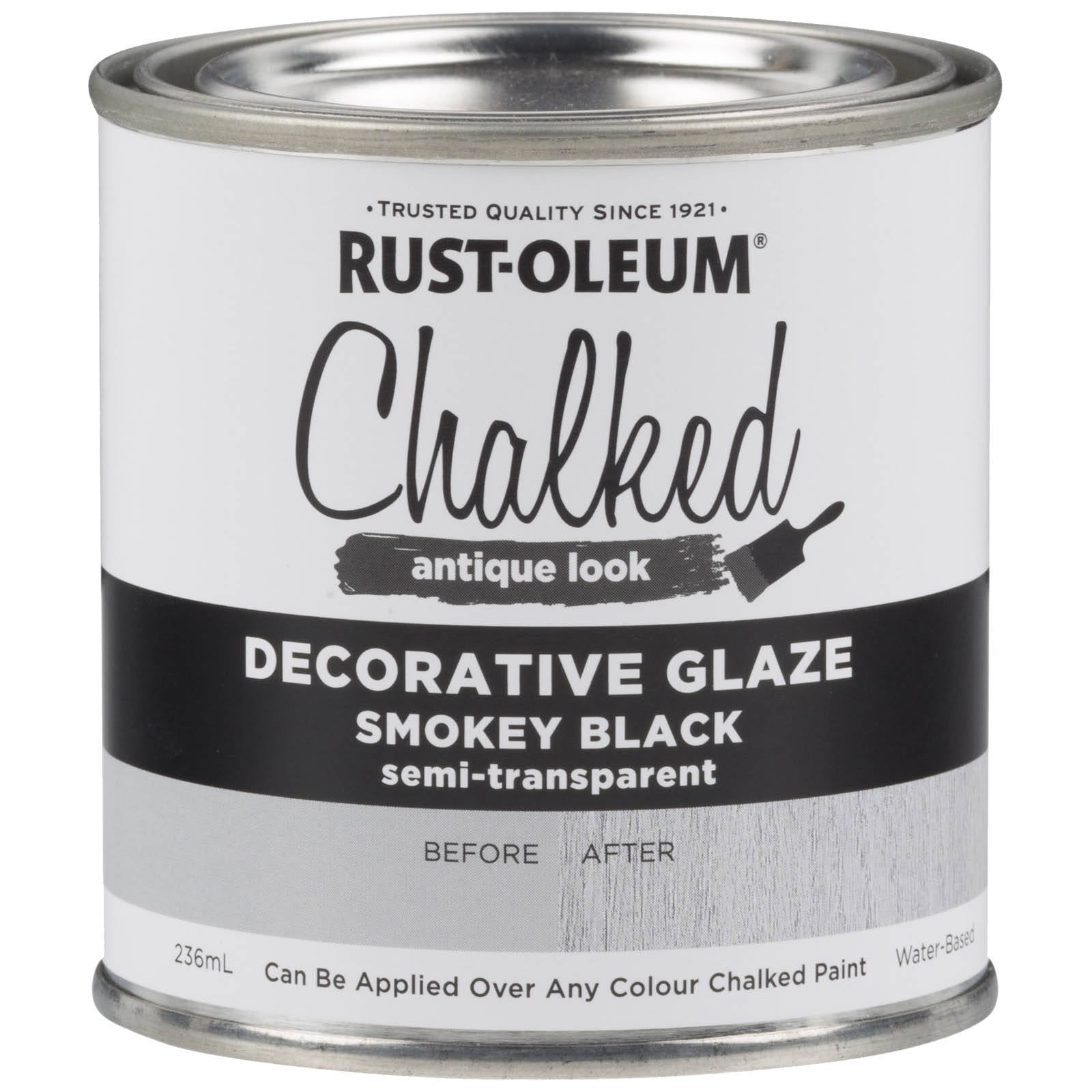 Rust-Oleum Chalked 236ml Smokey Black Decorative Glaze Paint - Antique Finish, Indoor