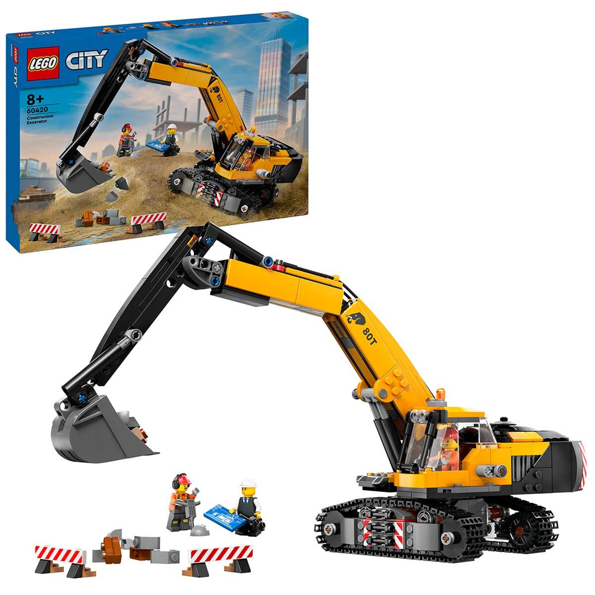 LEGO City Yellow Construction Excavator 60420 - SuperSaverAU - view 1