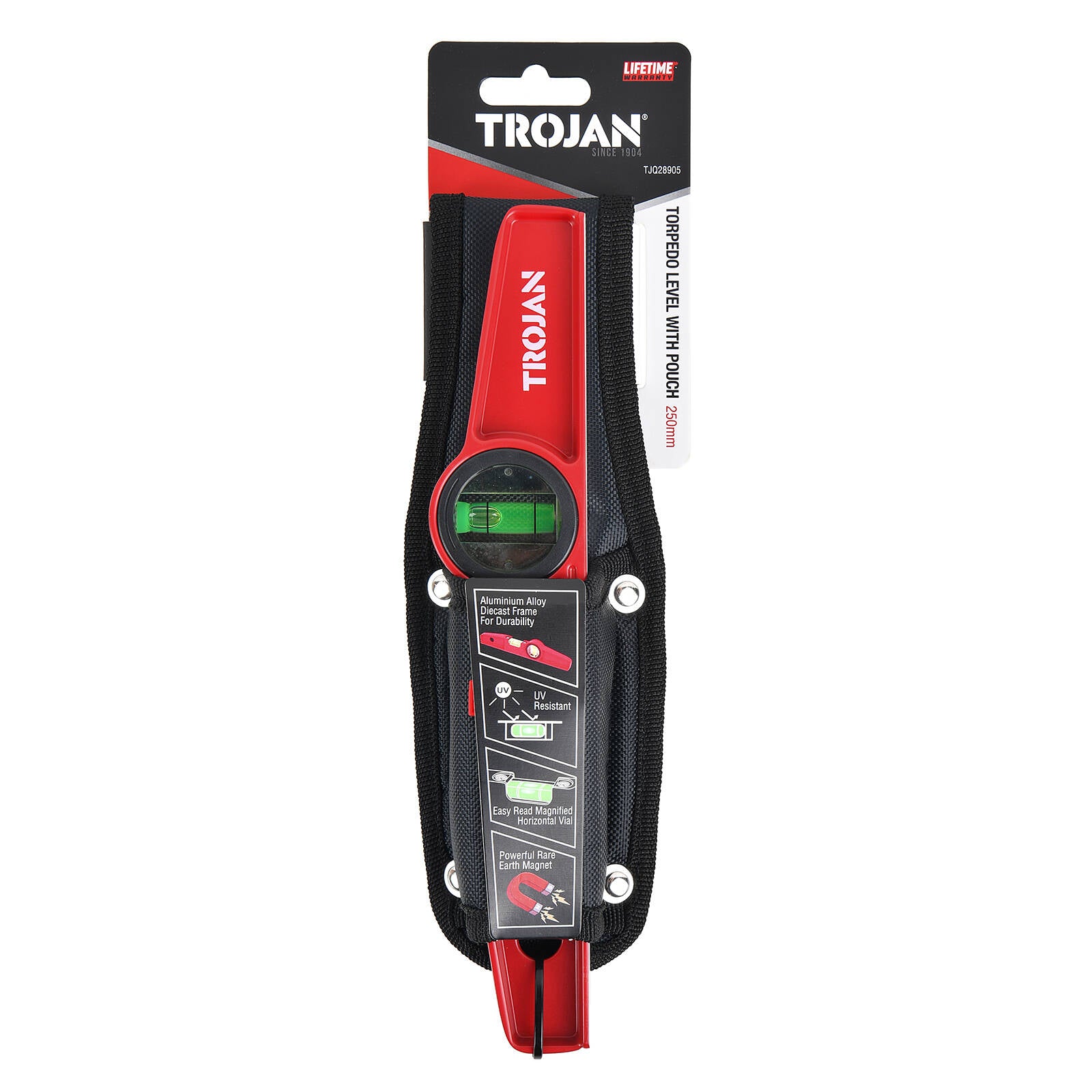 Trojan 250mm Torpedo Level with Carry Pouch