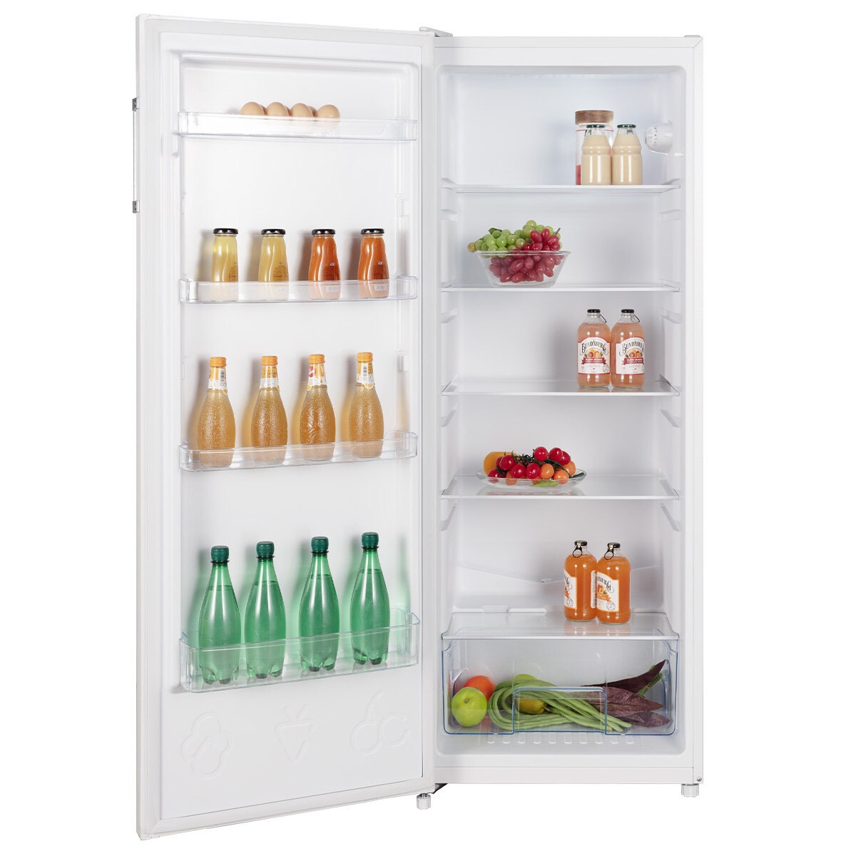 CHiQ 241L Upright Fridge - White, Reversible Door, Tempered Glass Shelves, 4.5 Star Energy - CSR241DW