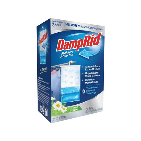 DampRid Fresh Scent Hanging Moisture Absorber, 3 Pack