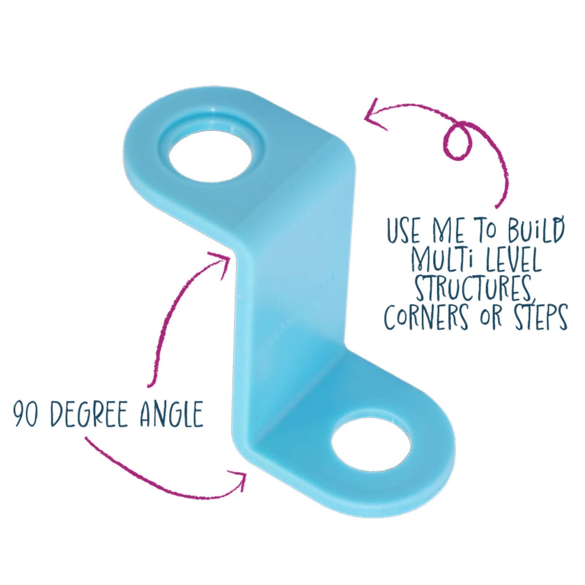 I-Create Step Brackets, 4 Piece Blue for Multi-Level Builds