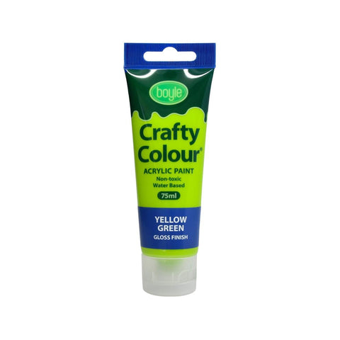 Boyle Crafty Colour Acrylic Paint - 75ml - Yellow Green - Non-Toxic - SuperSaverAU - view 1