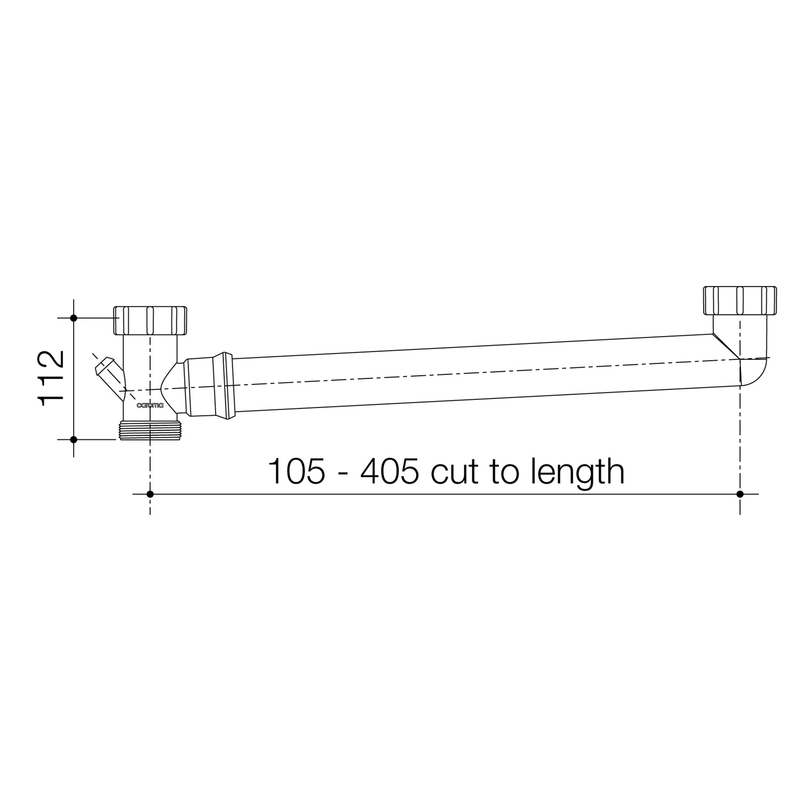 Caroma 50mm White Plastic Double Bowl Connector PVC DWV Push-Fit