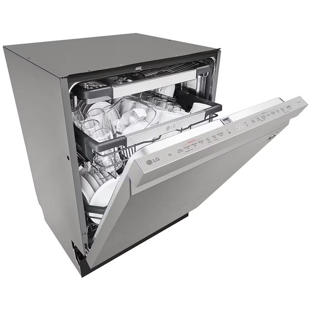 LG 60cm Built Under Dishwasher - 15 Place Settings, Platinum Steel, QuadWash, TrueSteam - XD3A25UPS