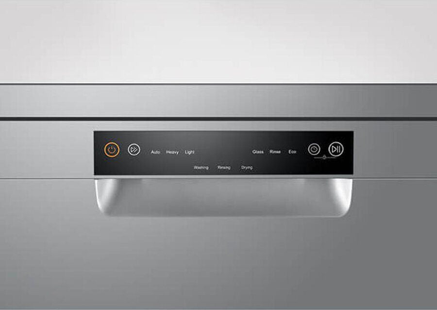 Haier 60cm Freestanding Auto Wash Dishwasher - 13 Place Settings - Silver - Soft Touch Controls - HDW13V1S1