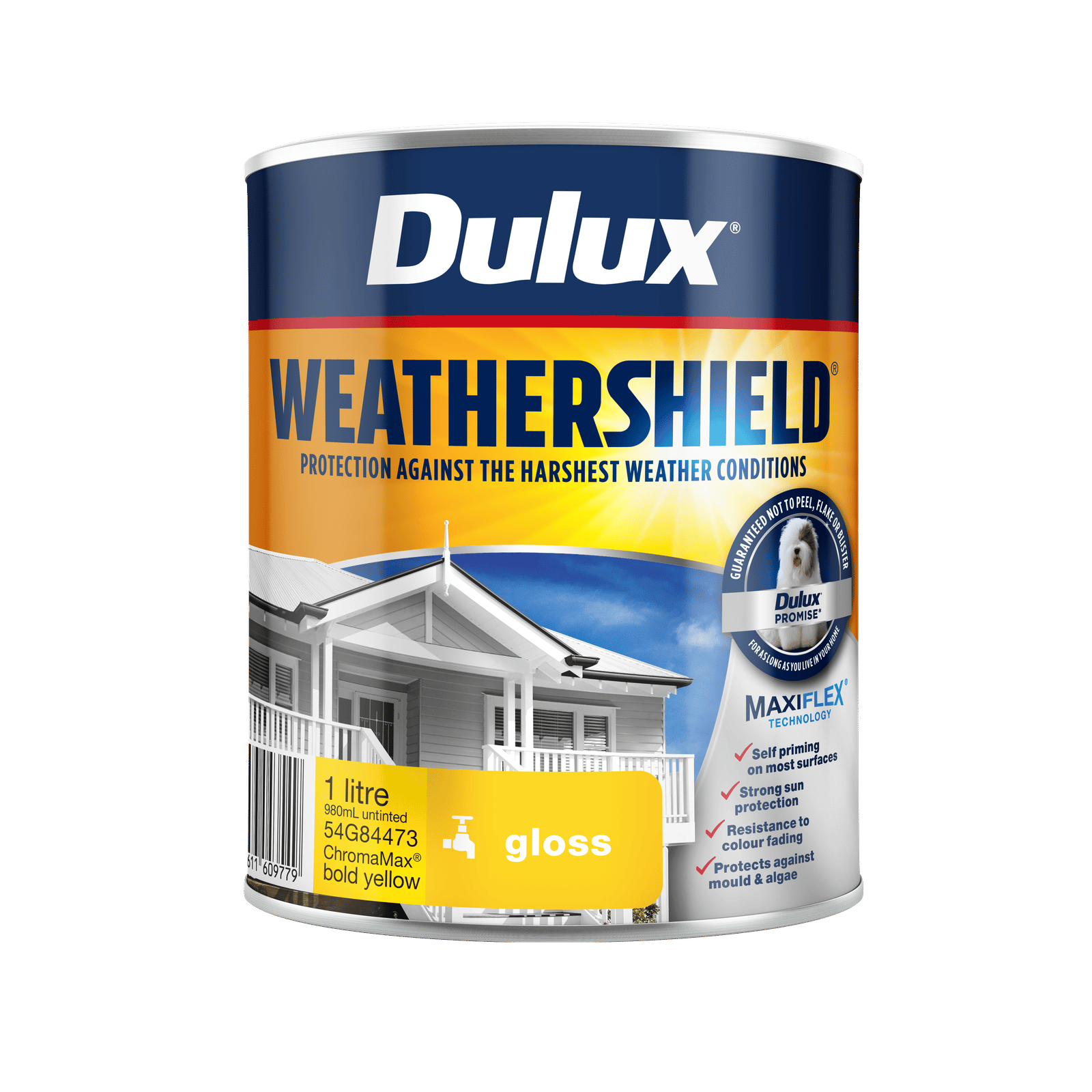 Dulux Weathershield 1L Bold Yellow Gloss Exterior Paint