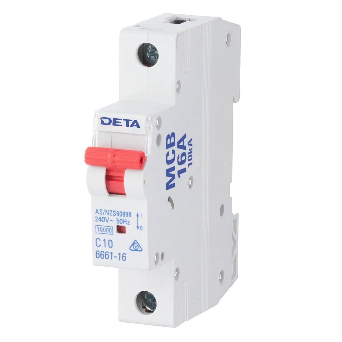 DETA 16A 1 Pole 240V DIN Rail Miniature Circuit Breaker 6661-16B