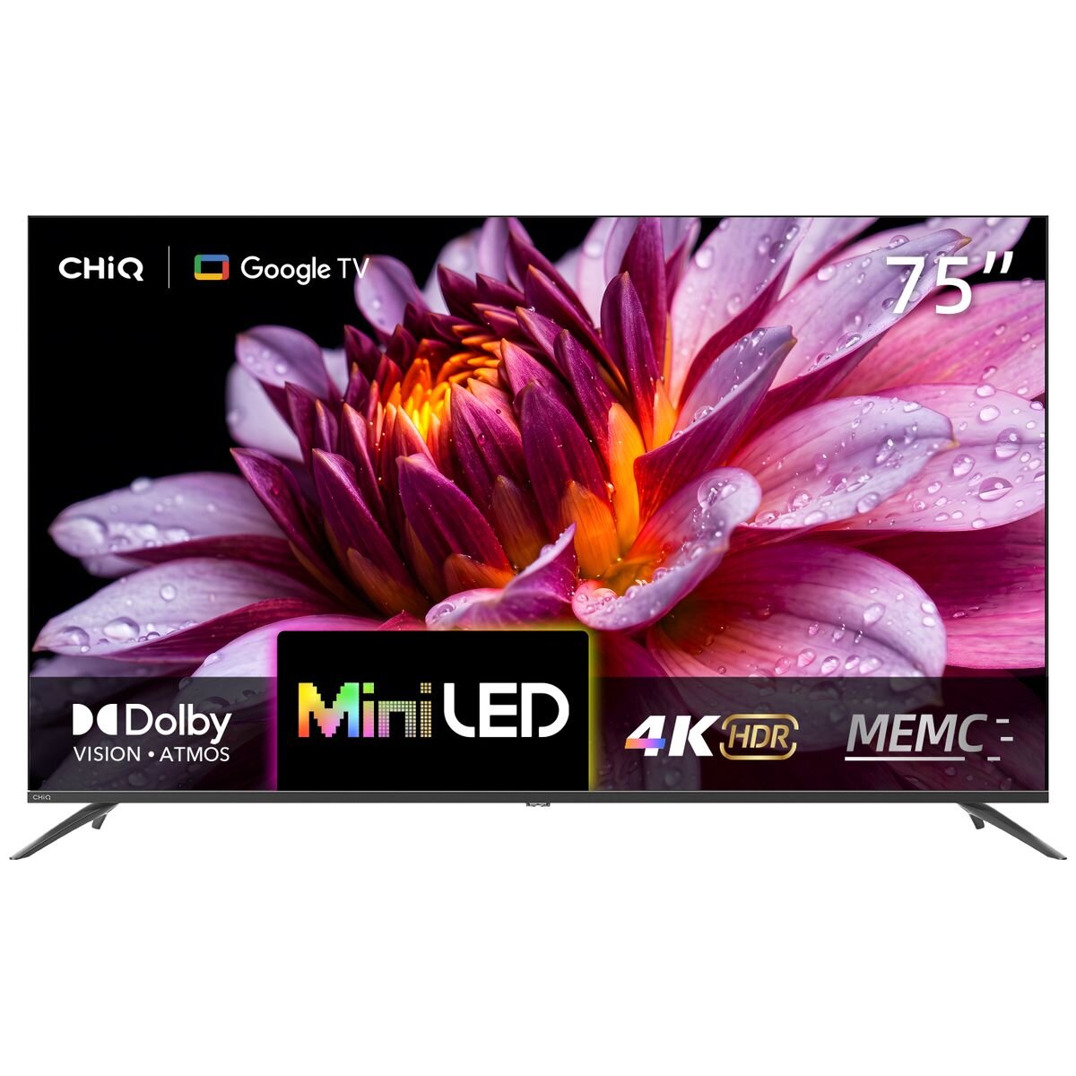 CHiQ 75 Inch 4K QD Mini LED TV - 144Hz Refresh Rate, Dolby Vision IQ, Google TV - 75M810N