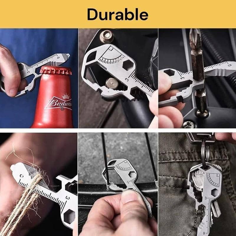24-In-1 Key Shaped Multi-Tool with Bottle Opener and Ruler - Black - view 5