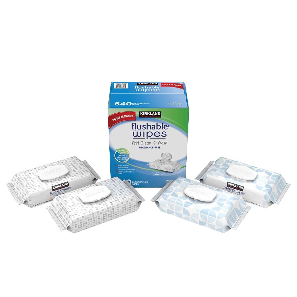 Kirkland Signature Flushable Wipes 2 x 640 Count - SuperSaverAU - view 1