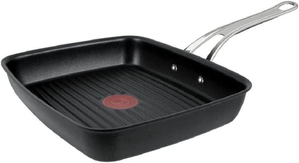 Tefal Jamie Oliver 23cm induction cast aluminium grill pan - Black finish - Induction compatible - E2454144