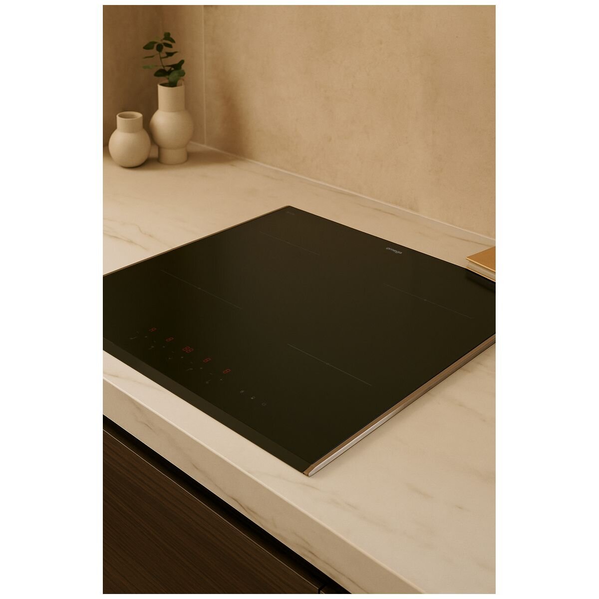 Omega 60cm four zone induction cooktop - EuroKera ceramic glass - 10A power phasing - OCI604PPTZ