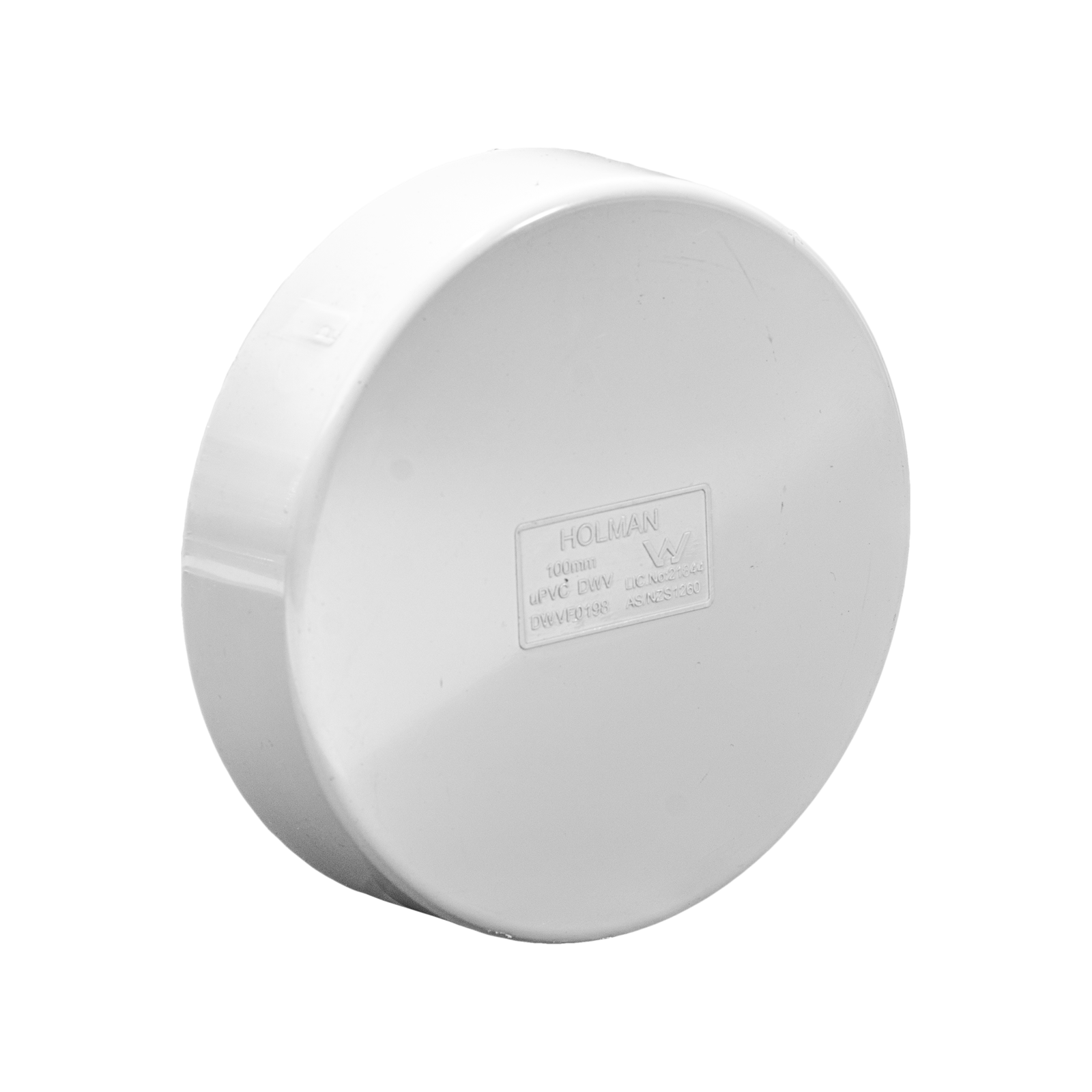 Holman 100mm PVC DWV Push-On Cap, Underground Rated, Grey